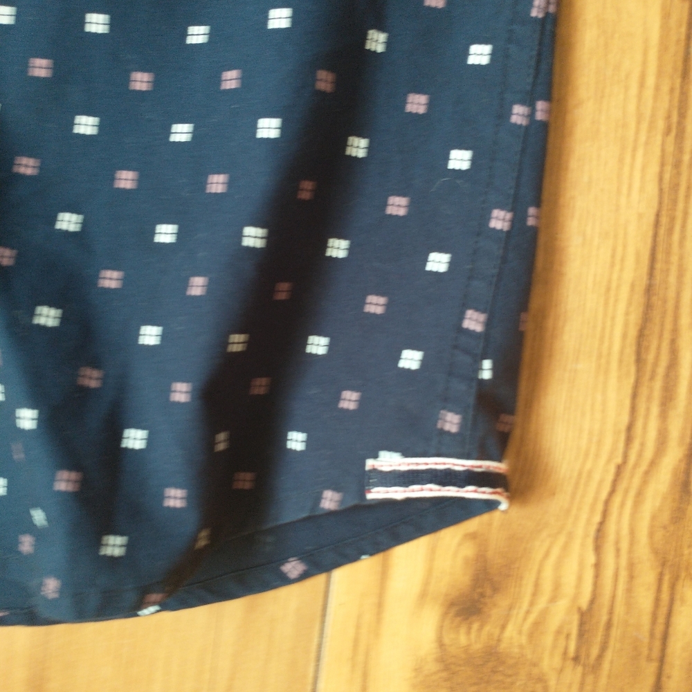 Level Ten -Men's Navy Blue Patterned Shirt Size Large - Picture 5 of 7